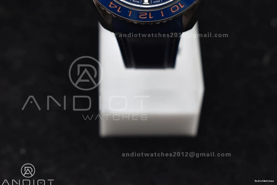 1009 A8605 Edition Clone Blue Best Ceramic VSF Dial 1:1 Blue GMT Strap Ocean 600M Planet Bezel on Rubber Super Trendsetting Co-Axial 43.5mm 0403